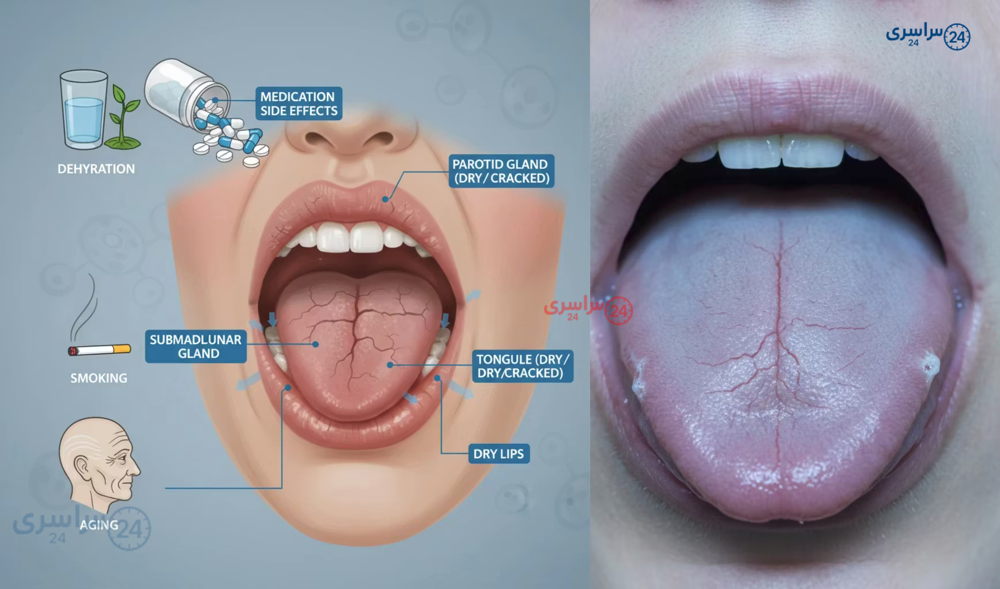 علت خشکی دهان در شب و خواب چیست؟ چه بیماری هایی باعث خشکی دهان میشود