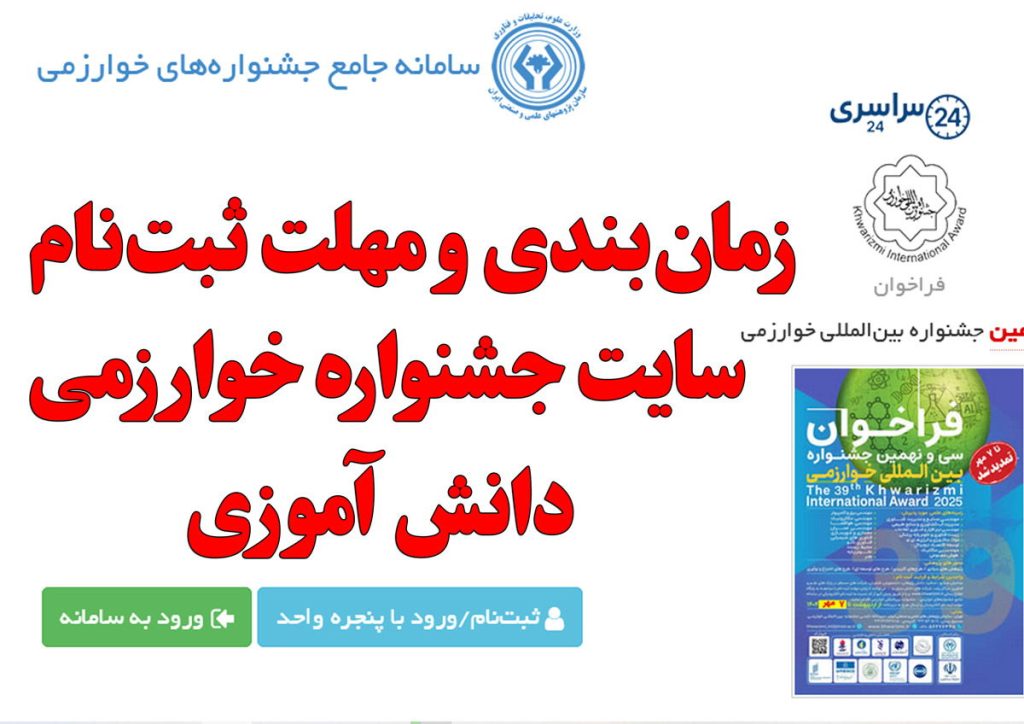 سایت جشنواره خوارزمی دانش آموزی + شرایط شرکت و جوایز |‌نتایج