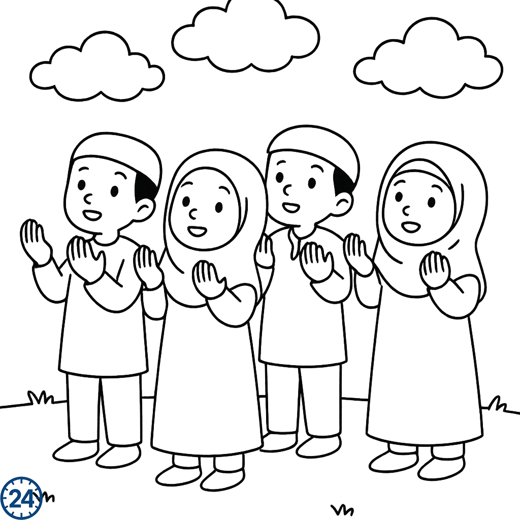 نقاشی نماز باران کلاس چهارم آسان | نقاشی های زیبا و ساده