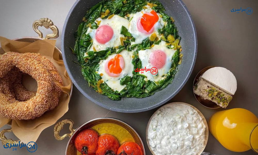 طرز تهیه نرگسی اسفناج