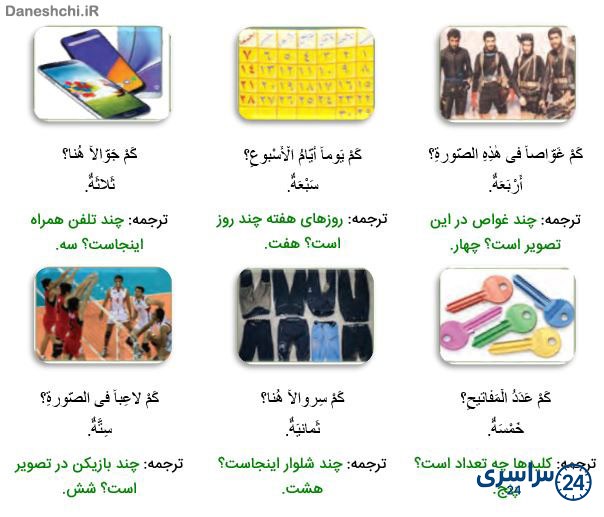 ترجمه عربی هفتم درس دوم