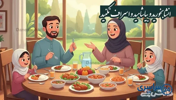انشا در مورد بخورید و بیاشامید و اسراف نکنید