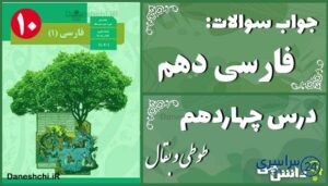 پاسخ سوالات درس چهاردهم فارسی دهم طوطی و بقّال