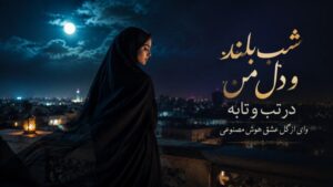 آهنگ هوش مصنوعی شب بلند و دل من در تب و تابه وای از گل عشق با صدای زن شیرین زبون