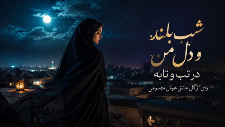 آهنگ شب بلند و دل من در تب و تابه وای از گل عشق هوش مصنوعی