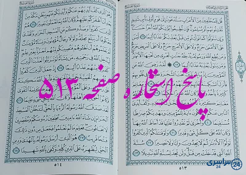 پاسخ استخاره ص 513 قران
