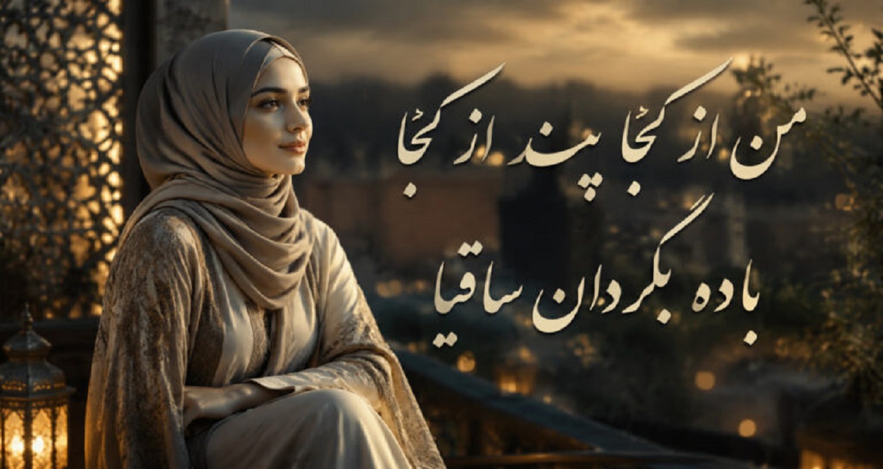 من از کجا پند از کجا باده بگردان ساقیا هوش مصنوعی