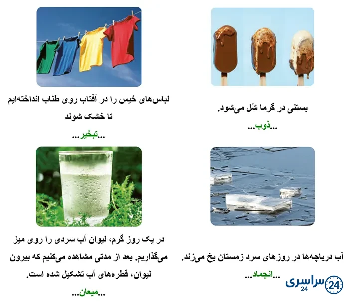 جواب ایستگاه فکر صفحه 44 علوم سوم 