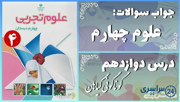 پاسخ سوالات درس دوازدهم علوم چهارم گوناگونی گیاهان