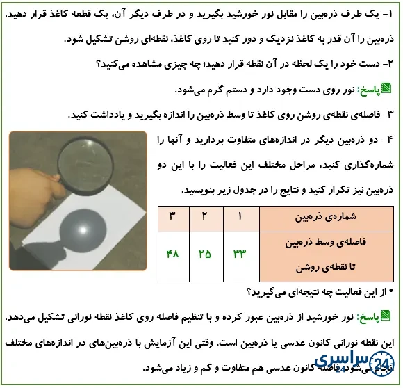جواب فعالیت صفحه 21 علوم پنجم