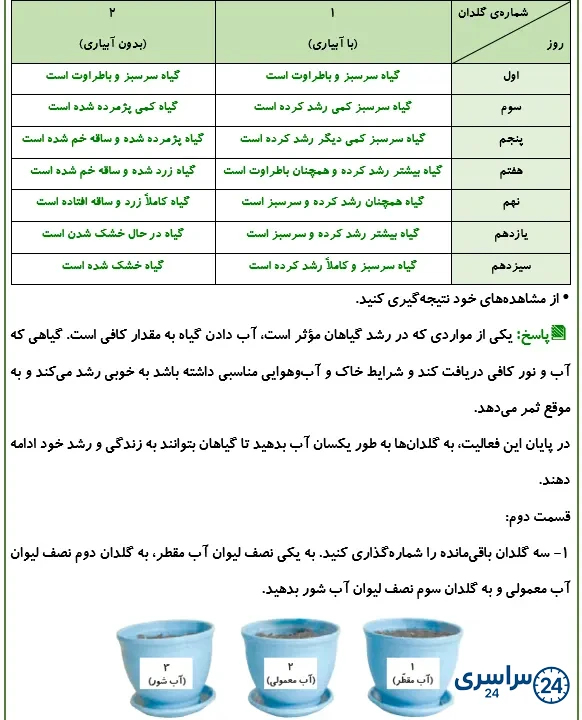 جواب کاوشگری صفحه 91 علوم پنجم