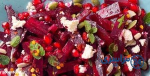 مواد لازم برای تهیه سالاد لبو و انار