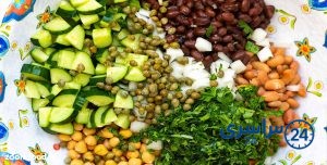 مواد لازم برای تهیه سالاد لوبیا چیتی