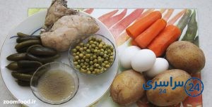 مواد لازم برای تهیه سالاد الویه
