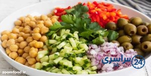 مواد لازم برای تهیه سالاد نخود