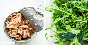 مواد لازم برای تهیه سالاد تن ماهی و لوبیا سفید
