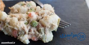 مواد لازم برای تهیه سالاد الویه با کالباس