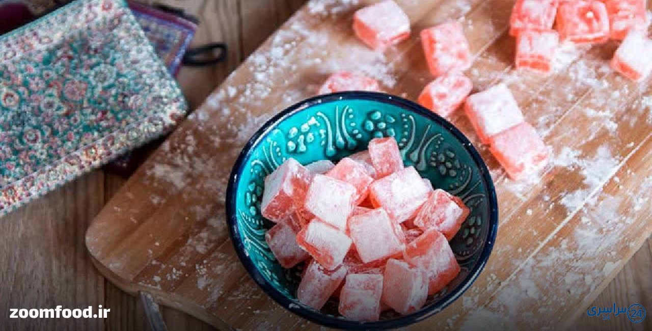 طرز تهیه راحت الحلقوم با نشاسته ذرت و ژله