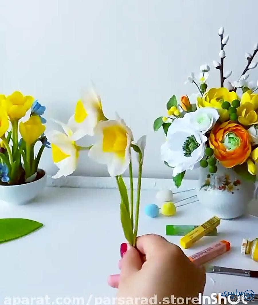 عکس گل با خمیر کلی