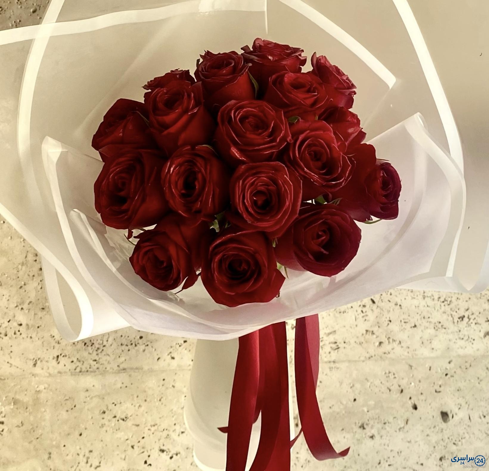 عکس گل با روبان