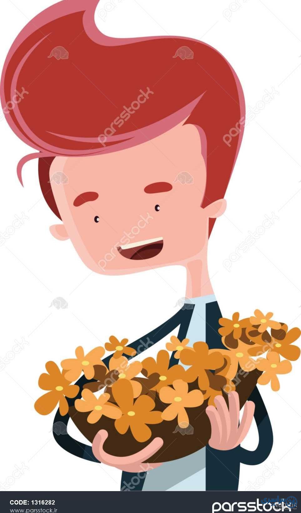 عکس گل فروش کارتونی
