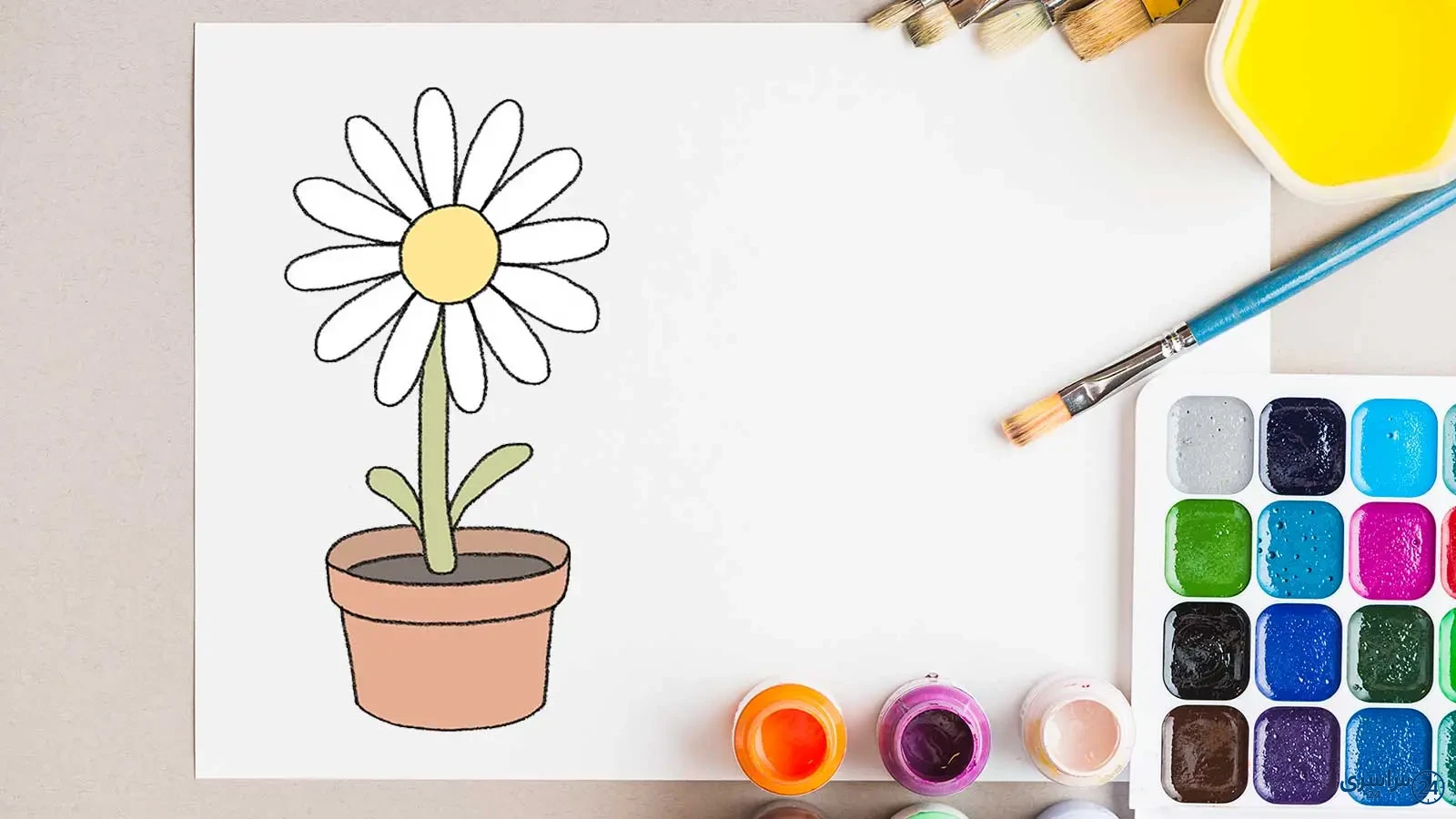 عکس آموزش نقاشی گل