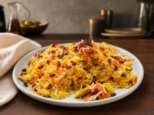 طرز تهیه هویج پلو با مرغ و زرشک | مجلسی و خوش عطر